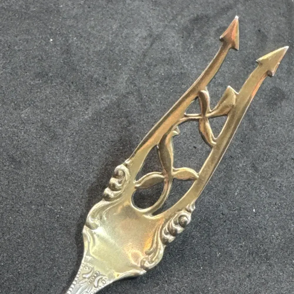 Canterbury by Towle Sterling Silver Pickle Fork Gold Wash Long 8 5/8
